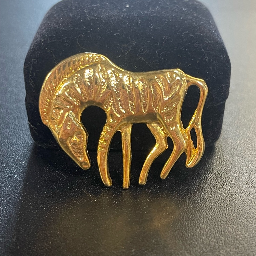 Vintage Zebra Brooch